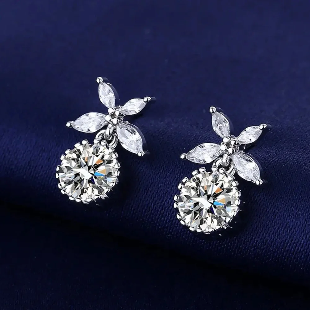 Sterling Silver Cubic Zirconia Earrings - Picture 1 of 1